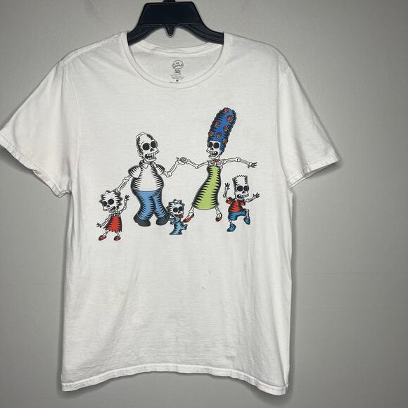 The Simpson Halloween Graphic T-Shirt Size Medium Skeletons with Flaw - Picture 1 of 8